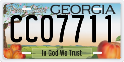 GA license plate CCO7711