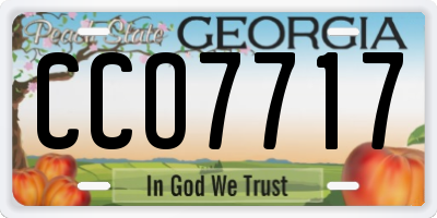 GA license plate CCO7717