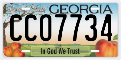 GA license plate CCO7734
