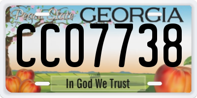 GA license plate CCO7738
