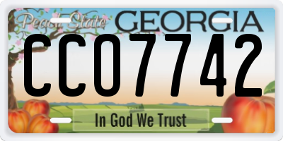 GA license plate CCO7742