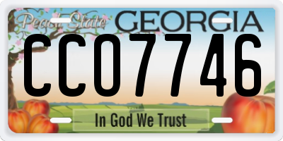 GA license plate CCO7746