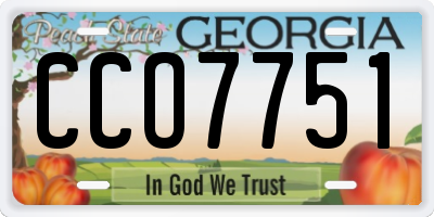 GA license plate CCO7751