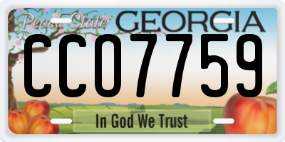 GA license plate CCO7759