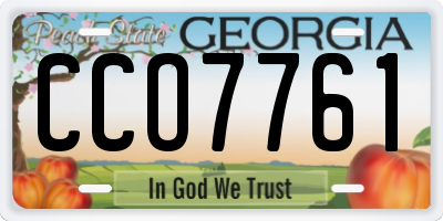 GA license plate CCO7761