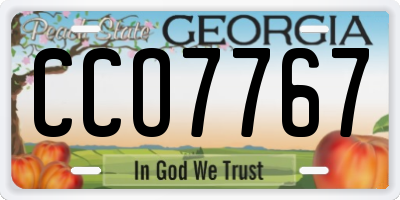 GA license plate CCO7767