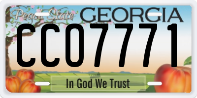 GA license plate CCO7771