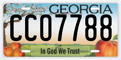 GA license plate CCO7788