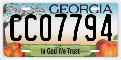 GA license plate CCO7794
