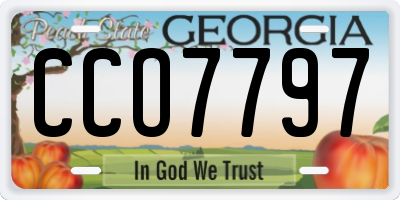 GA license plate CCO7797