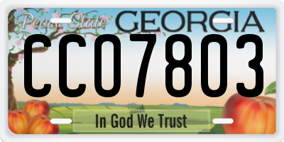 GA license plate CCO7803