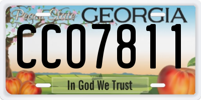 GA license plate CCO7811