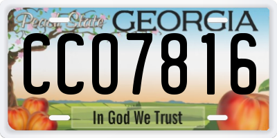 GA license plate CCO7816
