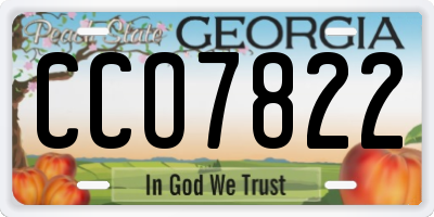 GA license plate CCO7822