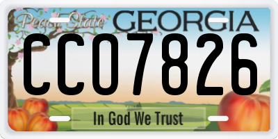 GA license plate CCO7826
