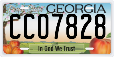 GA license plate CCO7828