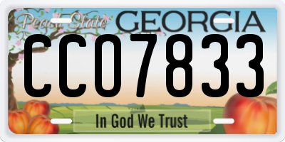 GA license plate CCO7833