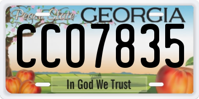 GA license plate CCO7835