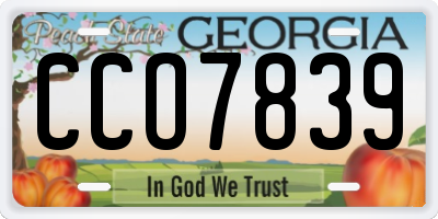 GA license plate CCO7839