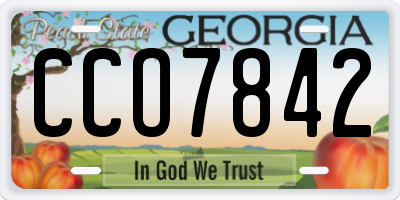 GA license plate CCO7842