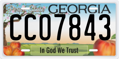 GA license plate CCO7843