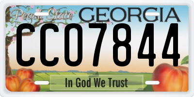 GA license plate CCO7844