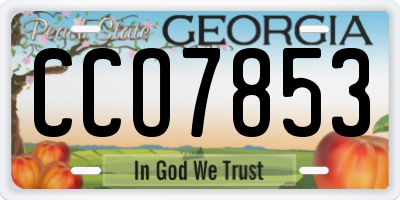 GA license plate CCO7853
