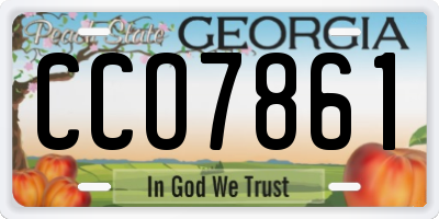 GA license plate CCO7861