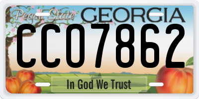 GA license plate CCO7862
