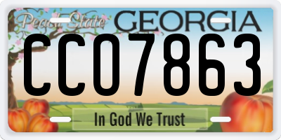 GA license plate CCO7863