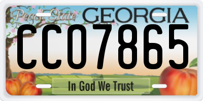 GA license plate CCO7865