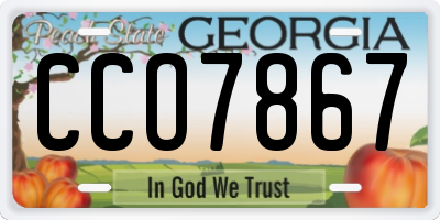 GA license plate CCO7867