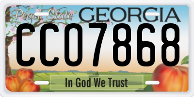 GA license plate CCO7868