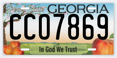 GA license plate CCO7869