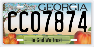 GA license plate CCO7874