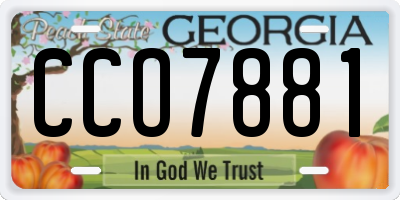 GA license plate CCO7881