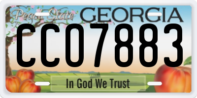 GA license plate CCO7883