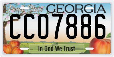 GA license plate CCO7886