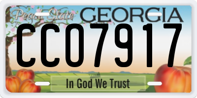 GA license plate CCO7917