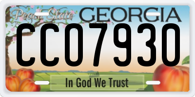 GA license plate CCO7930