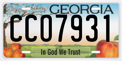 GA license plate CCO7931