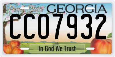 GA license plate CCO7932