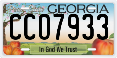 GA license plate CCO7933