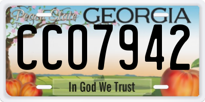 GA license plate CCO7942