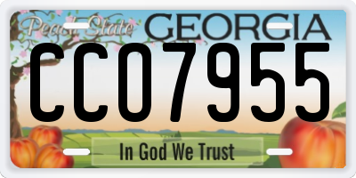 GA license plate CCO7955