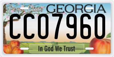 GA license plate CCO7960