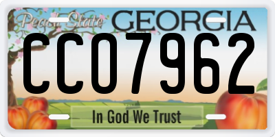 GA license plate CCO7962
