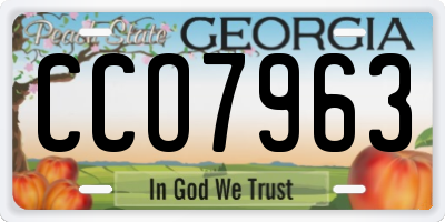 GA license plate CCO7963