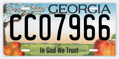 GA license plate CCO7966