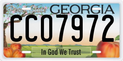GA license plate CCO7972